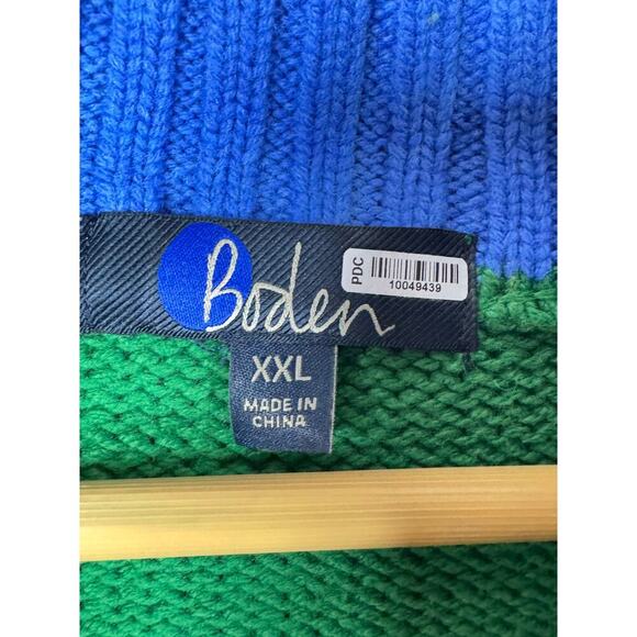 BODEN Men’s Fair Isle Quarter zip Sweater Green wool blend XXL Holiday Christmas - Picture 4 of 7